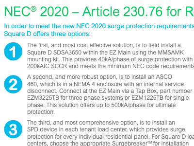 Surge Protection (NEC 2020 Article 230.76)